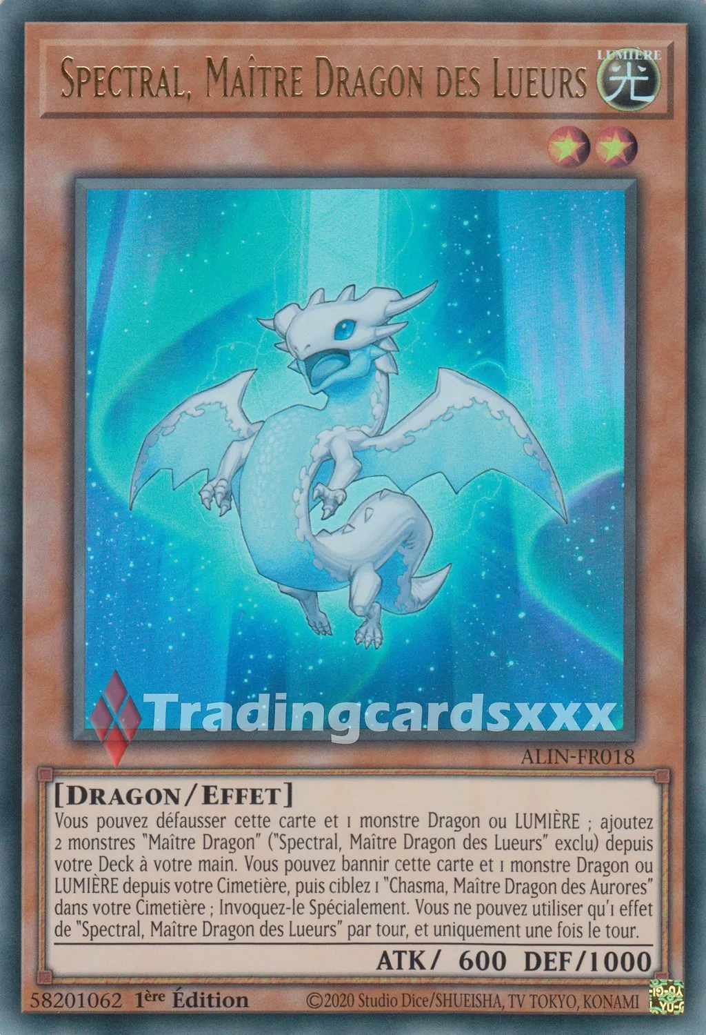 Yu-Gi-Oh! Spectral Maître Dragon Lueurs ALIN-FR018 carte