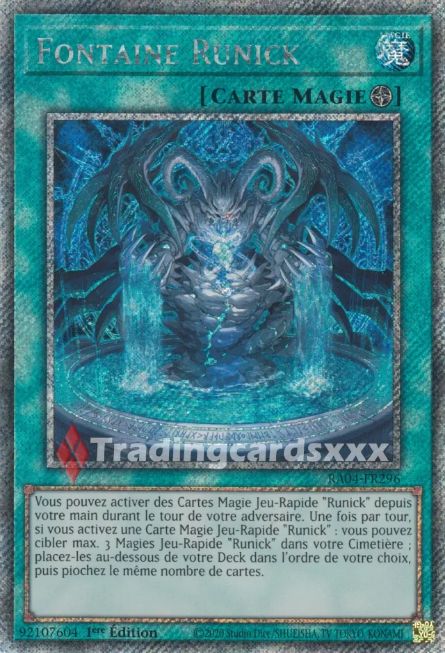 Yu-Gi-Oh! Ruée Quart de Siècle Fontaine Runick RA04-FR296 carte