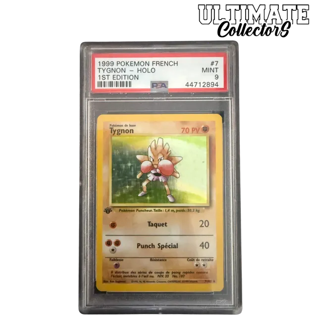 Pokémon Set de Base Tygnon Holo 7/102 carte PSA 9