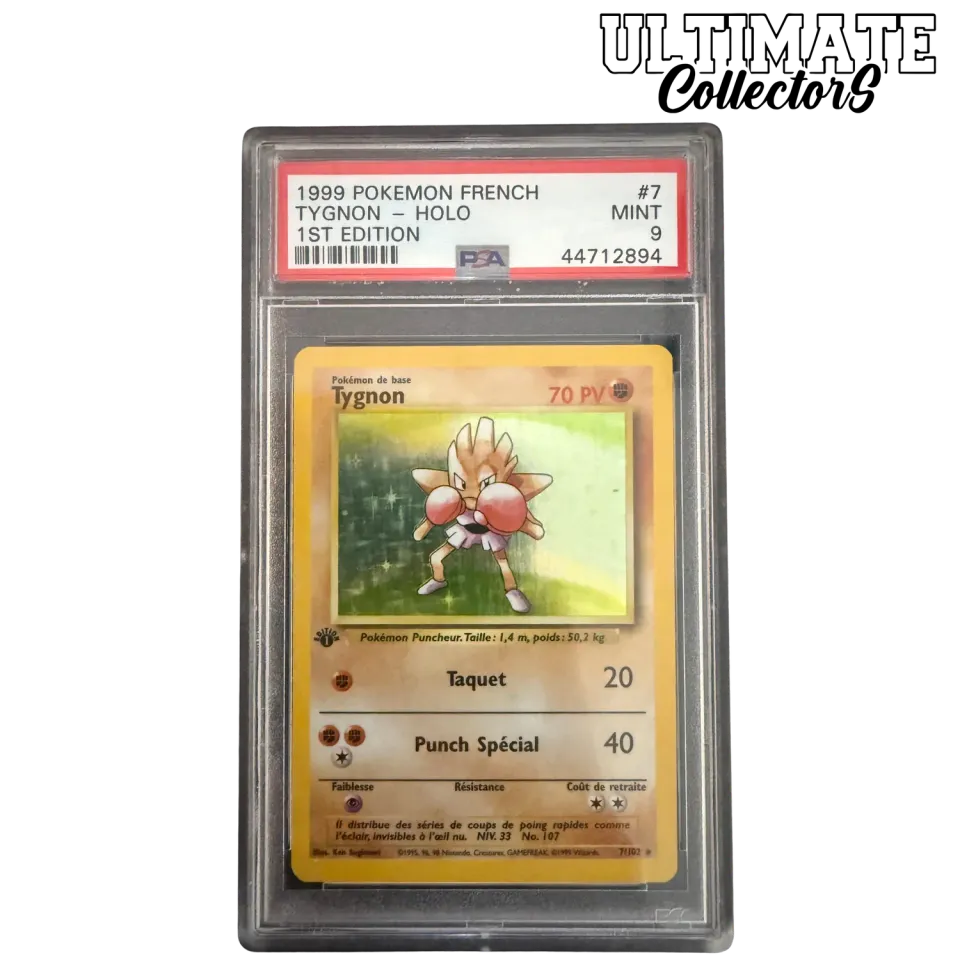 Pokémon Set de Base Tygnon Holo 7/102 carte PSA 9