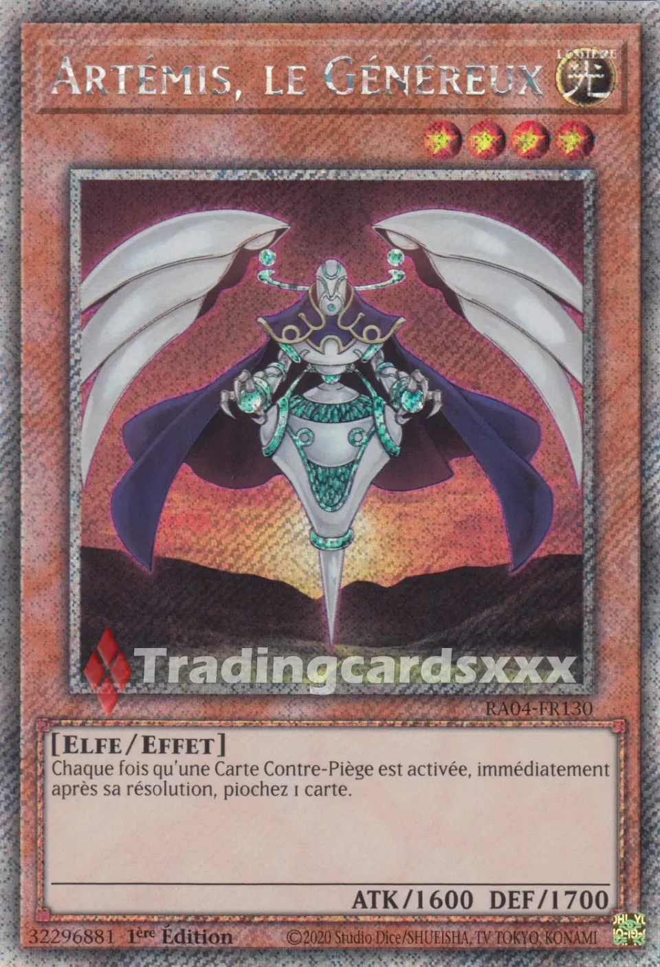 Yu-Gi-Oh! RA04 Artémis le Généreux RA04-FR130 carte française