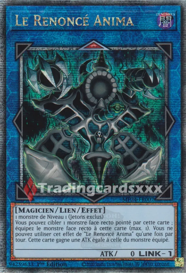 Yu-Gi-Oh! Le Renoncé Anima carte QCSE MP24-FR007