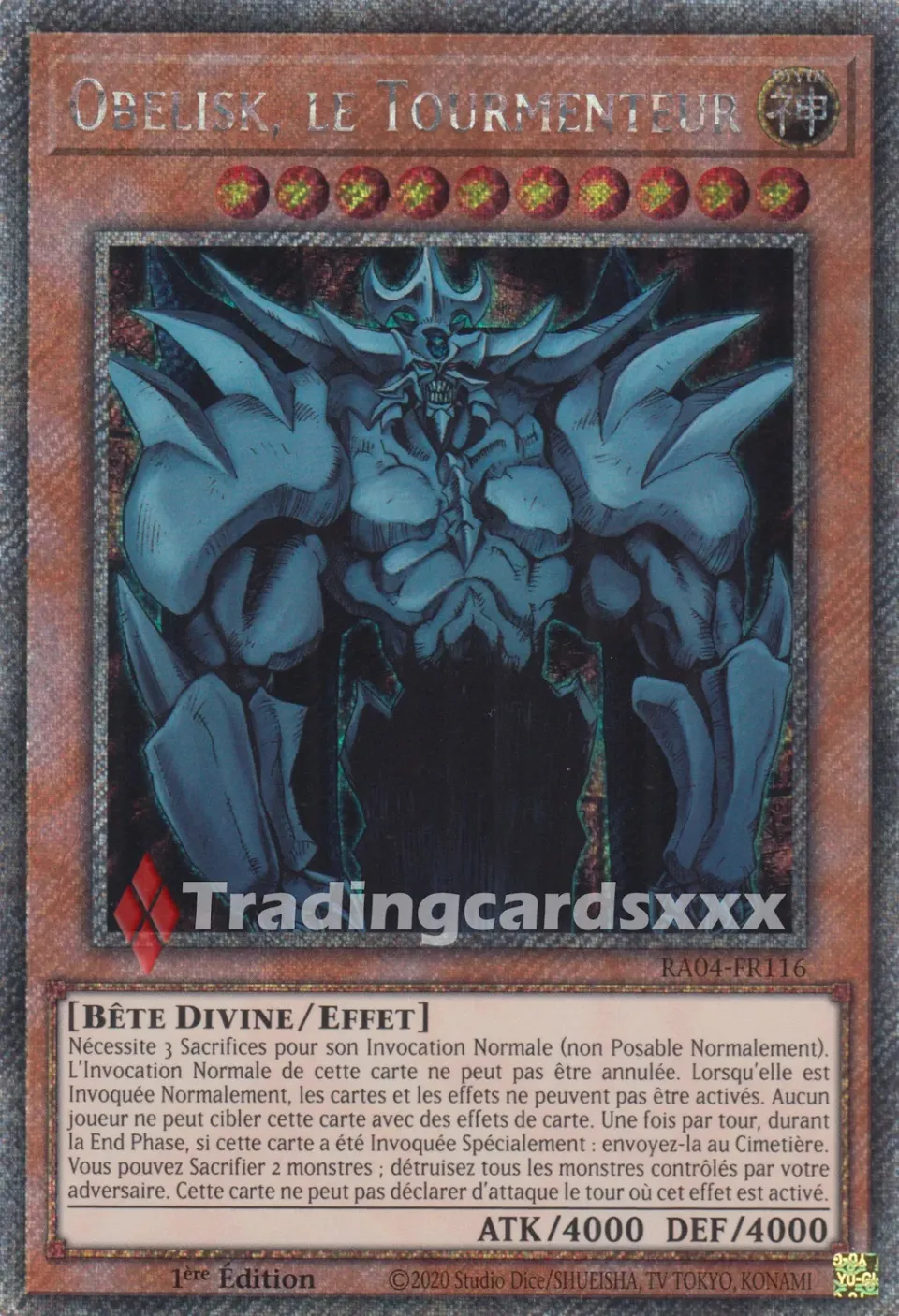 Yu-Gi-Oh! Obelisk le Tourmenteur RA04-FR116 carte