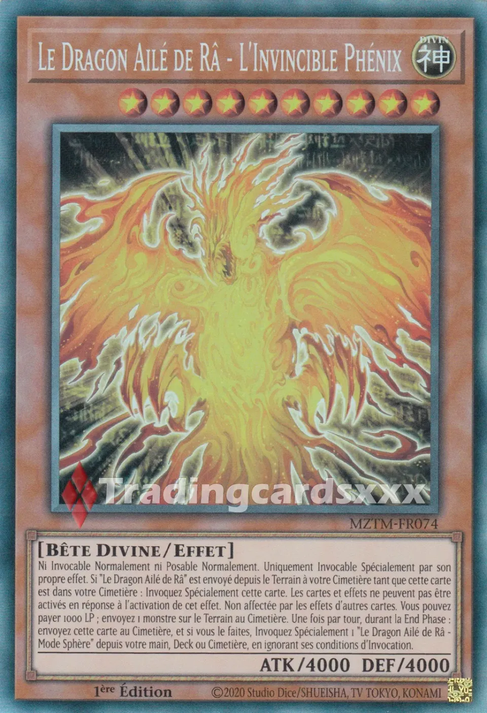 Yu-Gi-Oh! Labyrinthe du Maitre Dragon Aile de Ra Phenix MZTM-FR074 carte CR