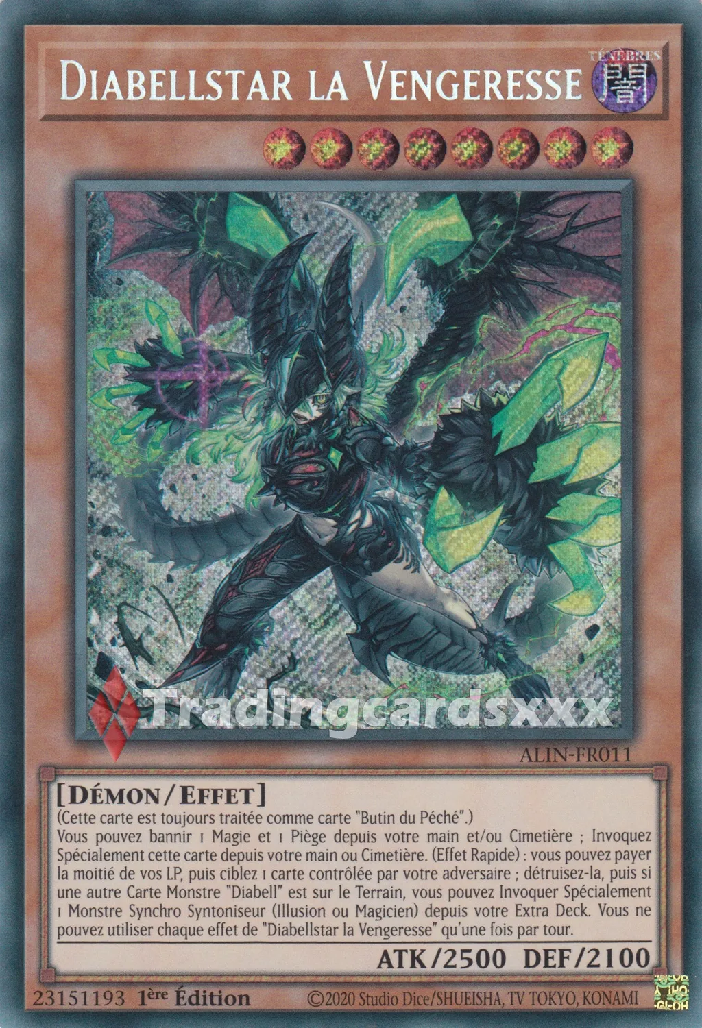 Yu-Gi-Oh! Diabellstar la Vengeresse ALIN-FR011 carte 1ère édition