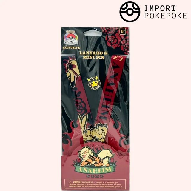 Hikaru Distribution Anaheim World Championships 2025 lanière Arcanin avec pins Pikachu