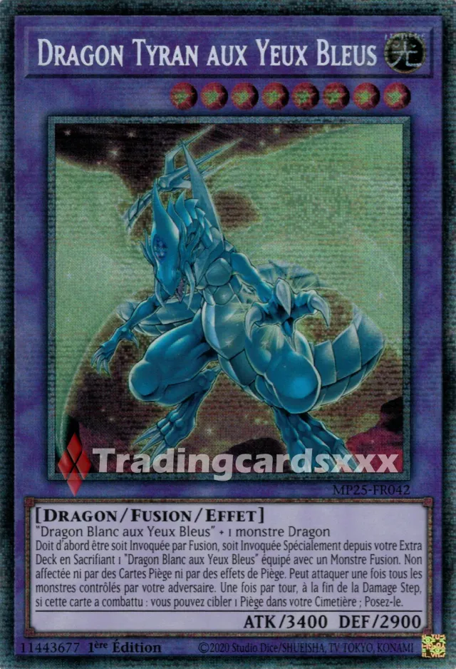 Yu-Gi-Oh! Dragon Tyran aux Yeux Bleus carte STAR MP25-FR042 française