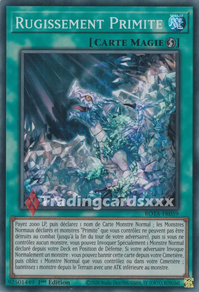 Yu-Gi-Oh! Rugissement Primite carte