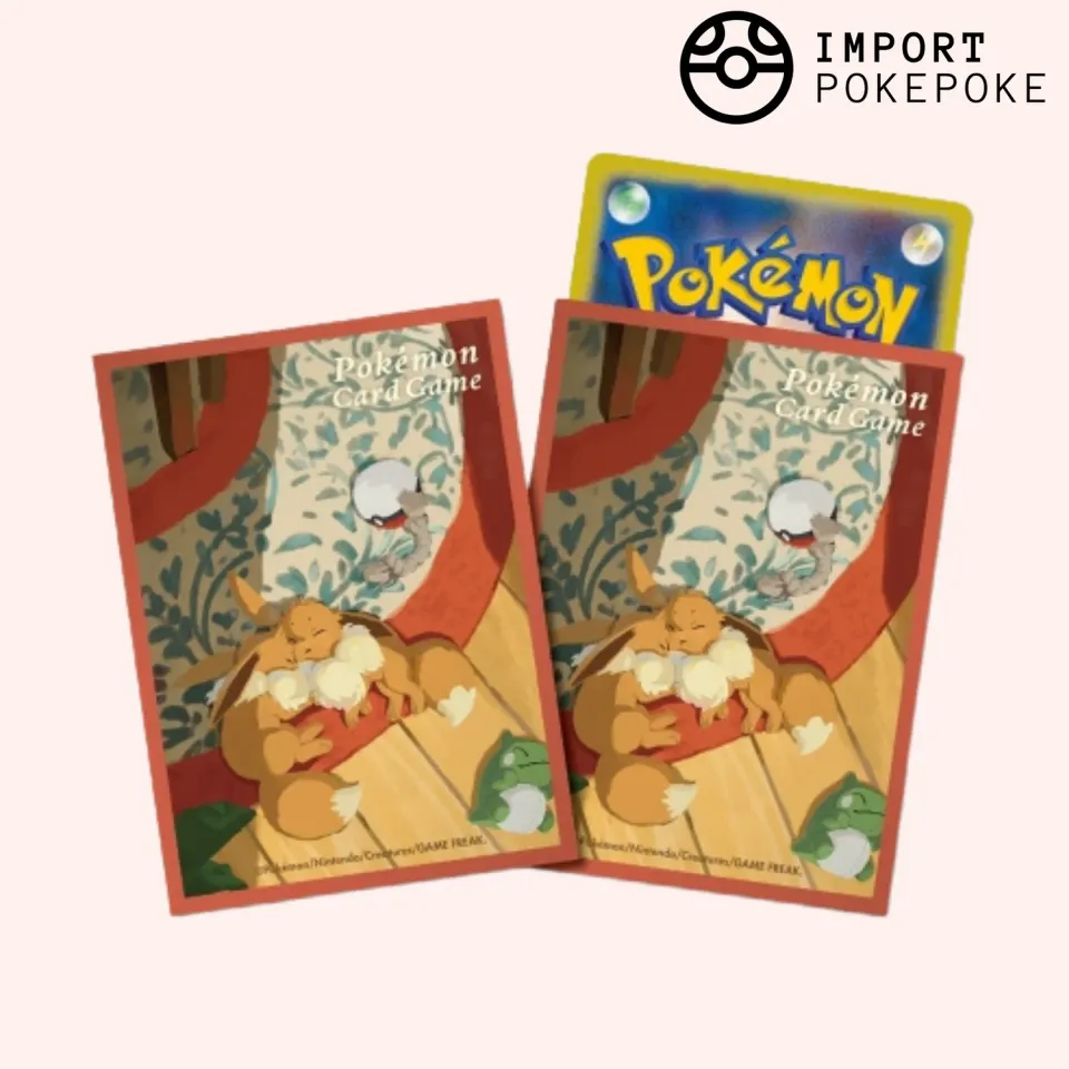 Pokémon Center Évoli qui Dort sleeves 64 protège-cartes japon