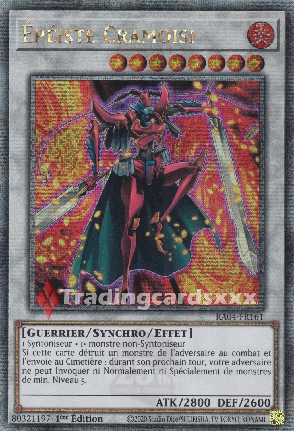 Yu-Gi-Oh! Épéiste Cramoisi RA04-FR161 carte 1ère édition