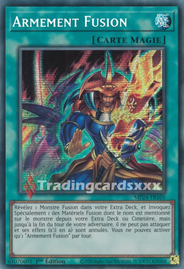Yu-Gi-Oh! Armement Fusion carte Secret Rare Prismatique française