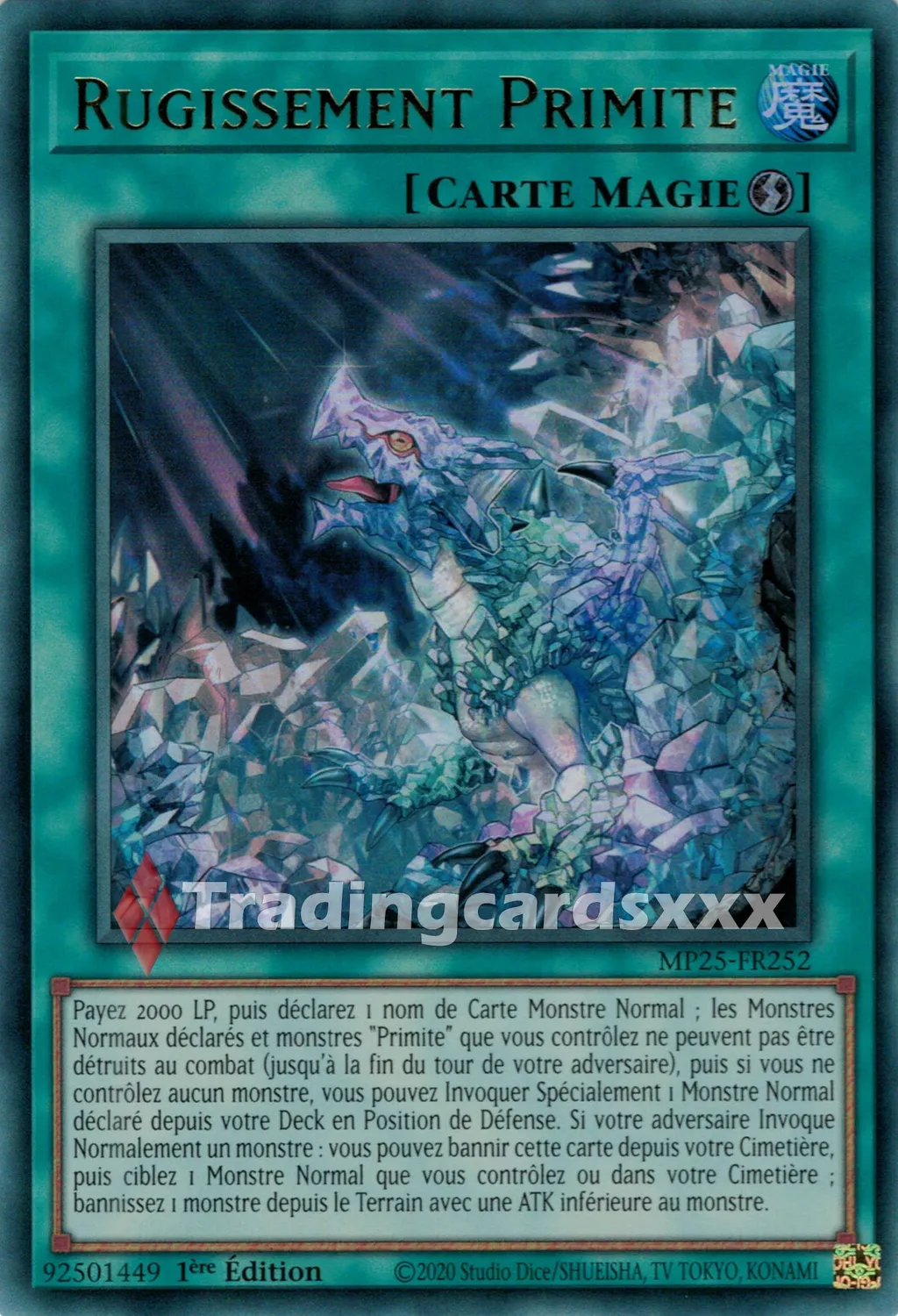 Yu-Gi-Oh! Rugissement Primite carte