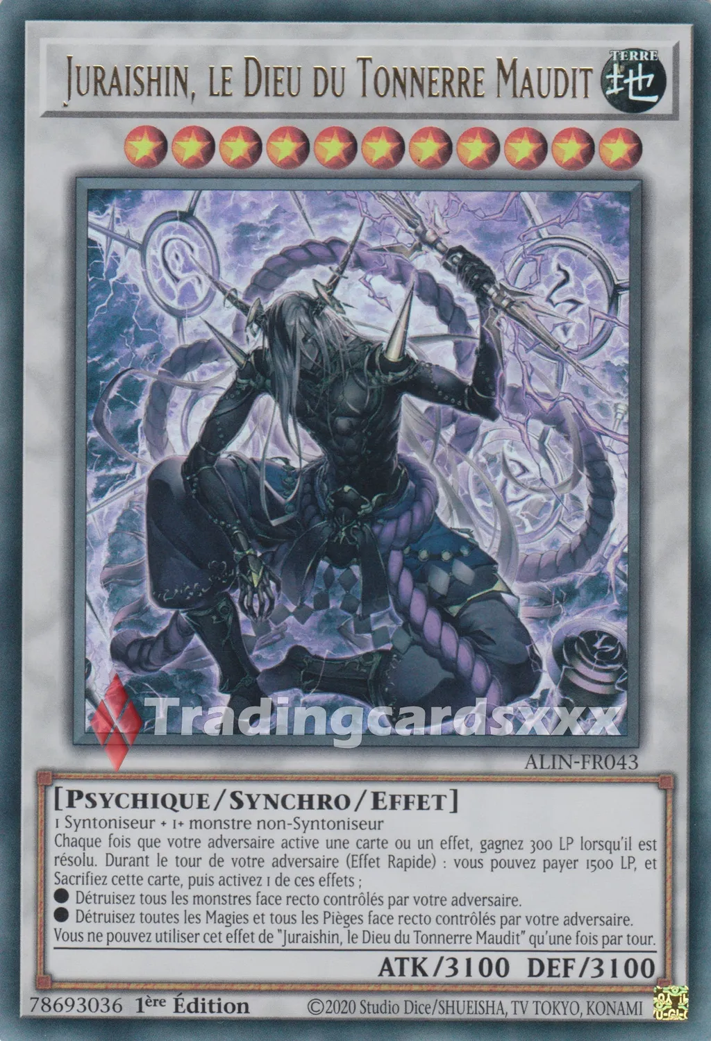 Yu-Gi-Oh! Juraishin le Dieu du Tonnerre Maudit ALIN-FR043 Carte à l'unité