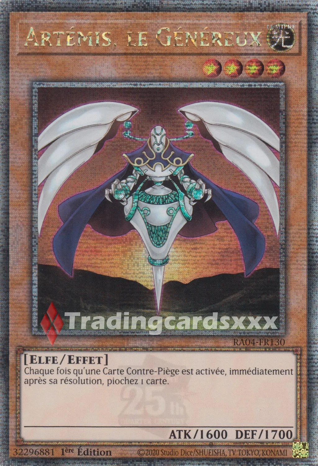 Yu-Gi-Oh! RA04 Artémis le Généreux RA04-FR130 carte française