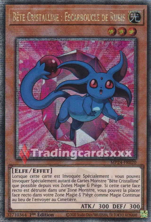 Yu-Gi-Oh! Miroirs du Duel Bête Cristalline Escarboucle Carte QCSE MP24-FR020