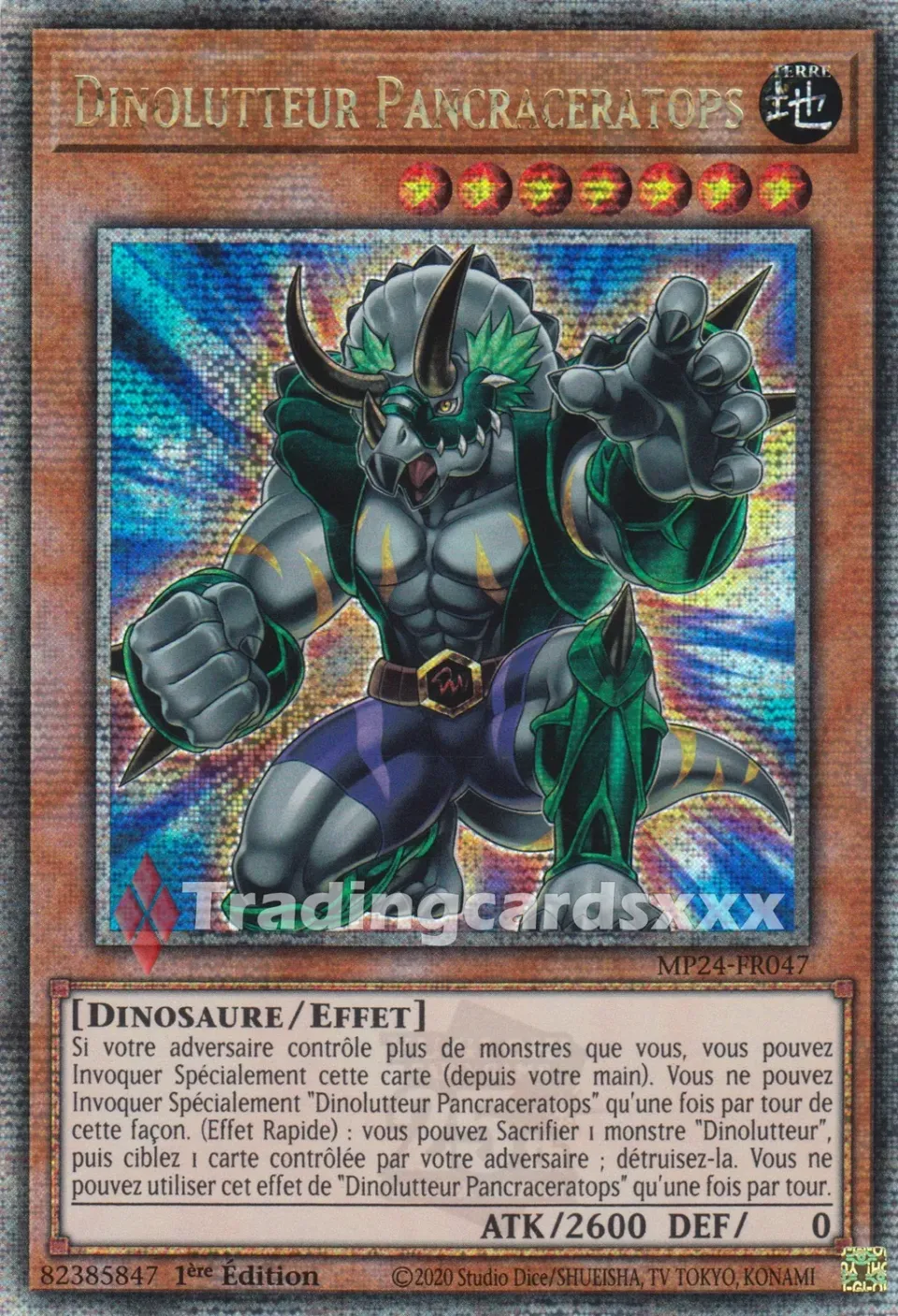 Yu-Gi-Oh! Miroirs du Duel Dinolutteur Pancraceratops MP24-FR047 carte QCSE
