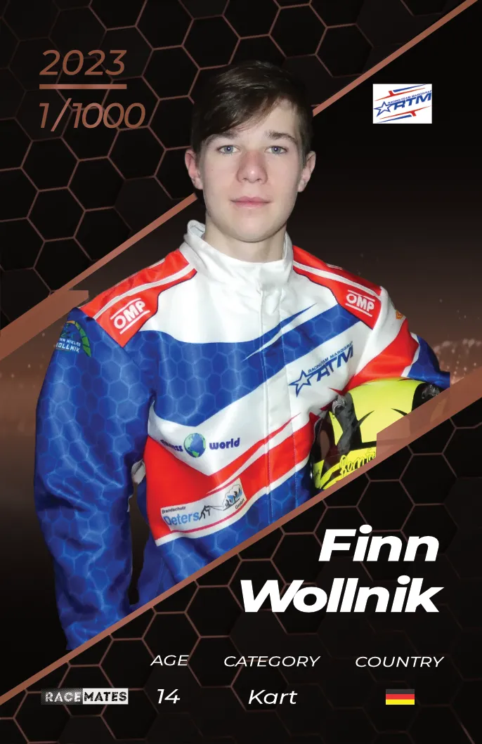 Racemates Finn Wollnik carte collection karting