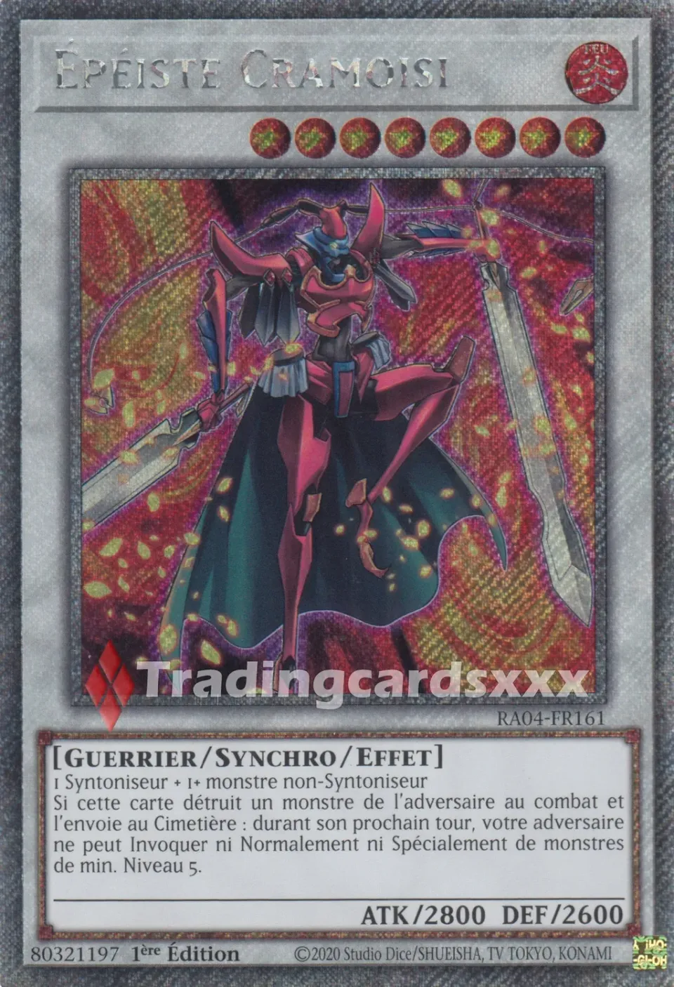 Yu-Gi-Oh! Épéiste Cramoisi RA04-FR161 carte 1ère édition