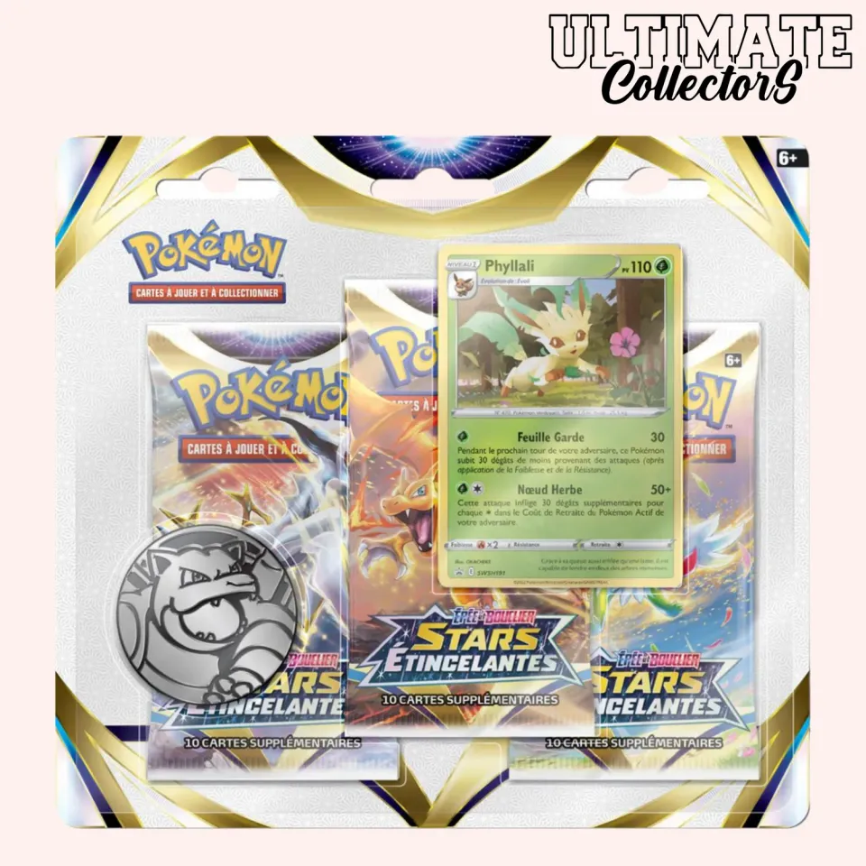 Pokémon Stars Étincelantes EB09 tripack Phyllali 3 boosters