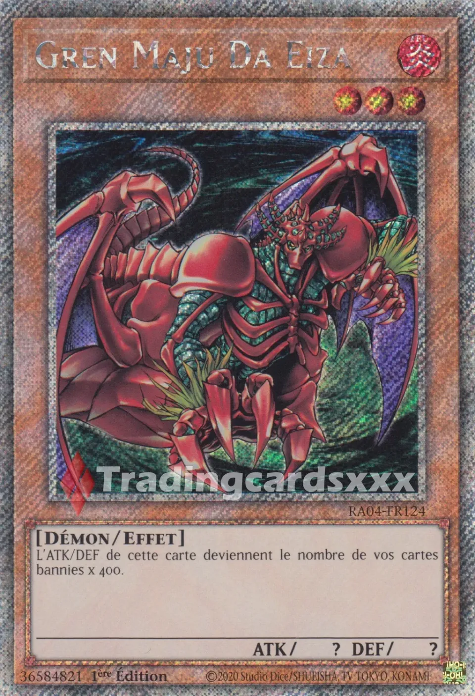 Yu-Gi-Oh! Ruée Quart de Siècle Gren Maju Da Eiza RA04-FR124 carte