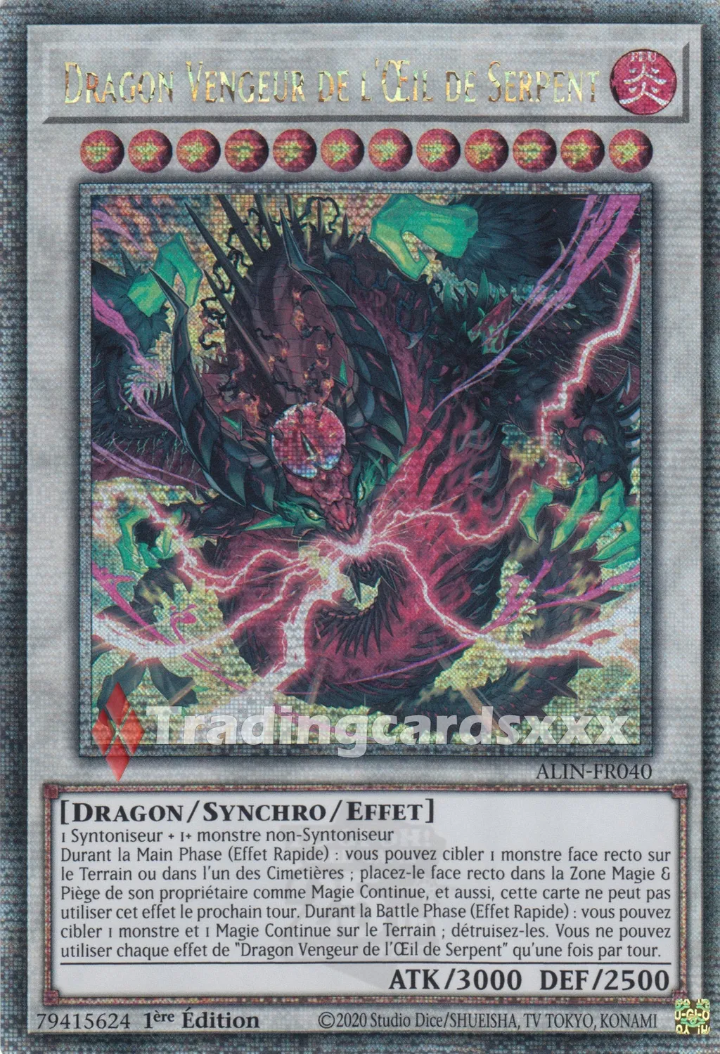 Yu-Gi-Oh! Intuition d'Alliance Dragon Vengeur ALIN-FR040 carte