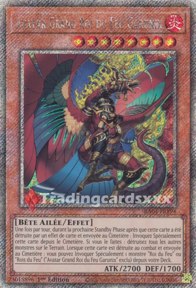 Yu-Gi-Oh! Avatar Grand Roi du Feu Garunix carte RA04-FR194