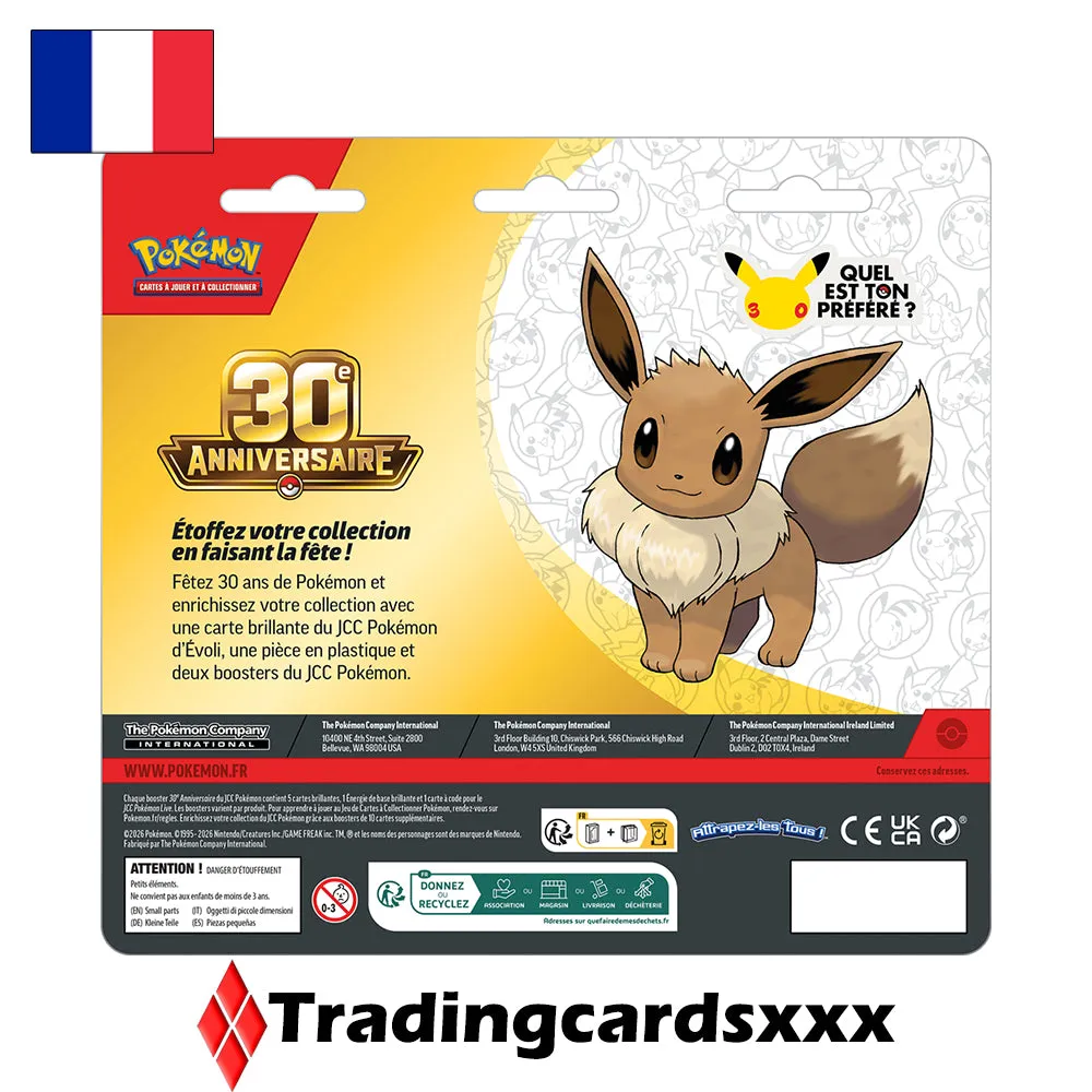 Pokémon 30e Anniversaire ME05.5 Évoli Duo Pack 2 boosters brillants