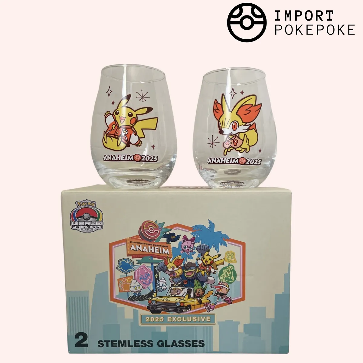 Hikaru Distribution Verres Pikachu Feunnec Worlds 2025 lot de 2
