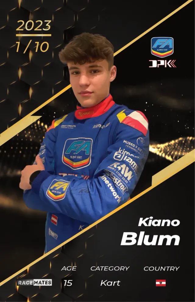RACEMATES Kiano Blum carte à collectionner blockchain
