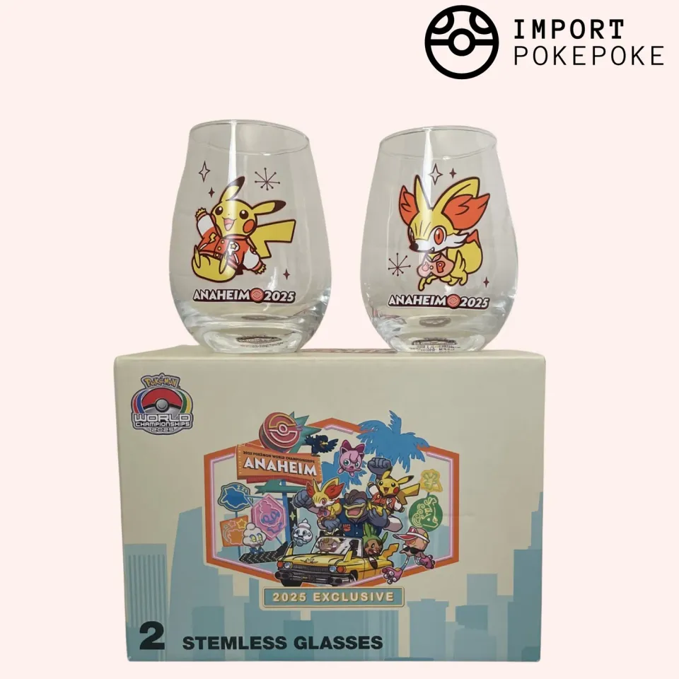 Hikaru Distribution Verres Pikachu Feunnec Worlds 2025 lot de 2