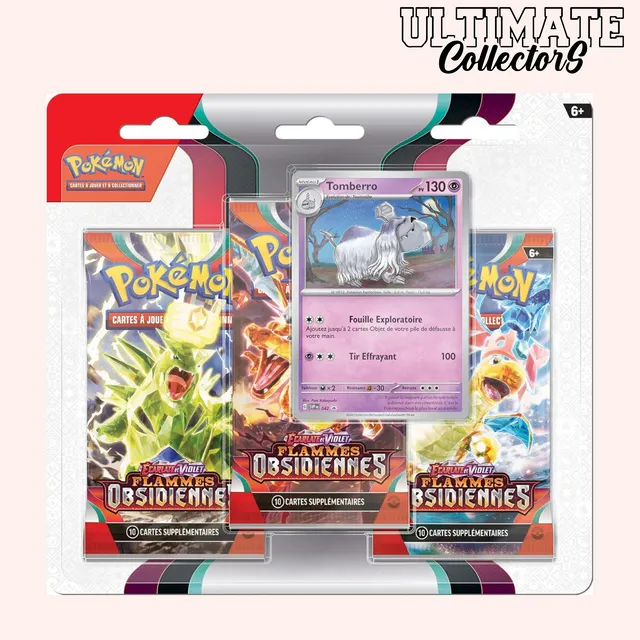 Pokémon Flammes Obsidiennes EV03 tripack 3 boosters promo aléatoire