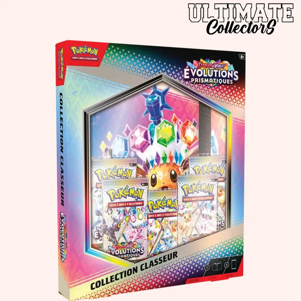 Pokémon Évolutions Prismatiques EV8.5 coffret Collection Classeur 5 boosters