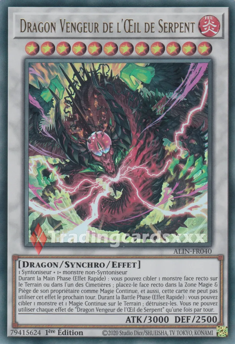 Yu-Gi-Oh! Intuition d'Alliance Dragon Vengeur ALIN-FR040 carte