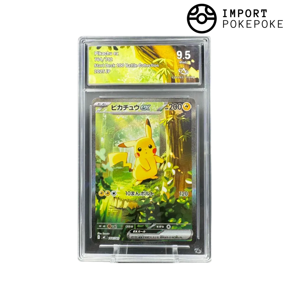 Hikaru Distribution Pikachu ex SAR 764/742 carte japonaise gradée