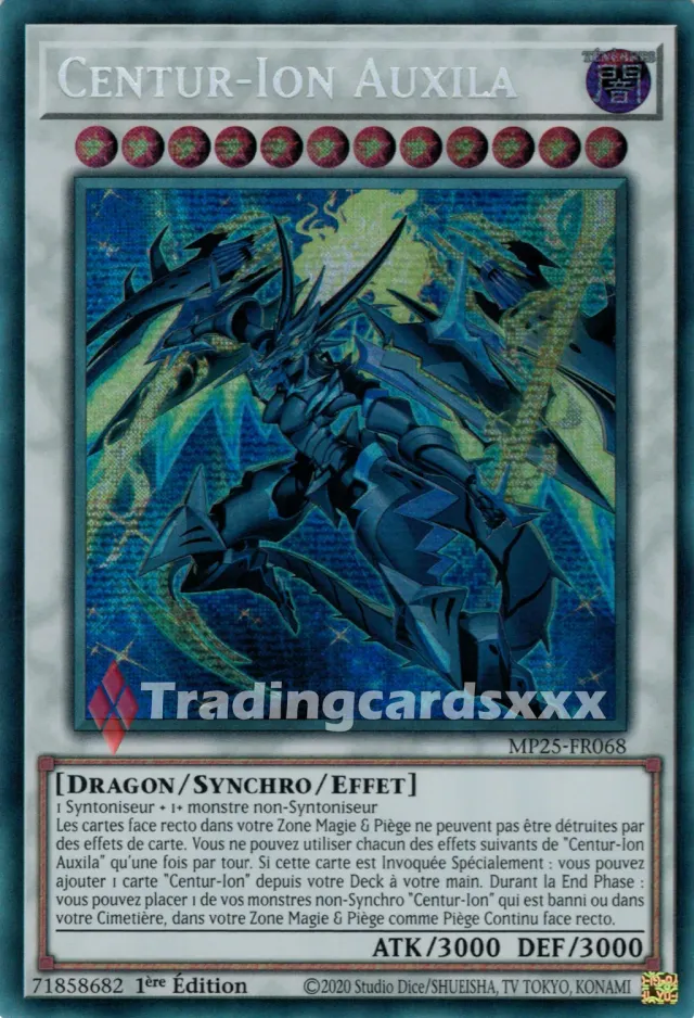 Yu-Gi-Oh! Centur-Ion Auxila carte Prismatique Secrète 1re éd.