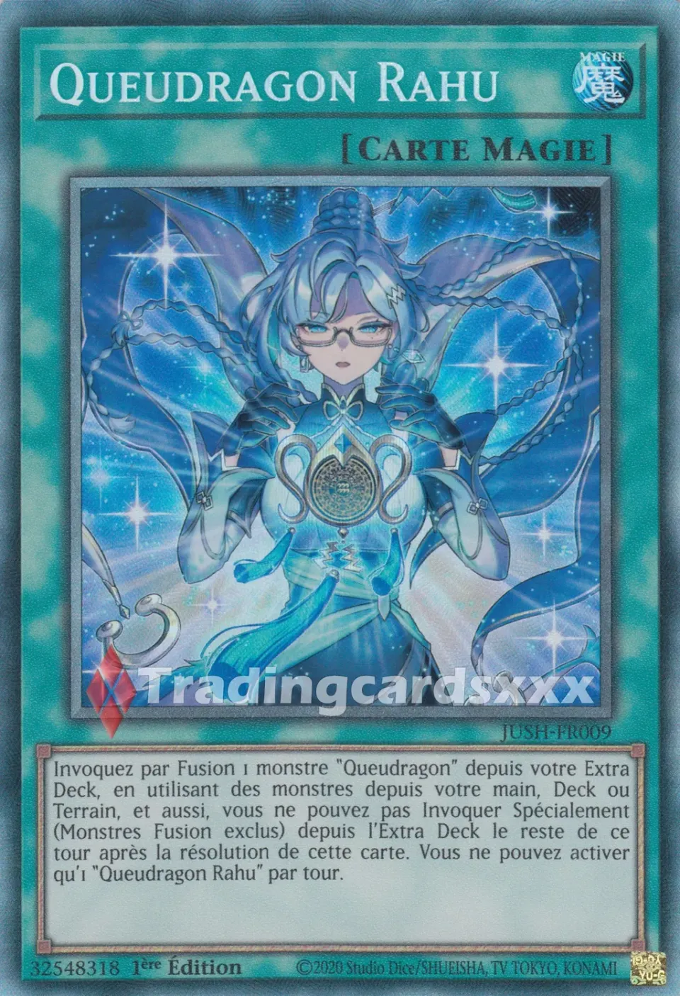 Yu-Gi-Oh! Queudragon Rahu JUSH-FR009 Carte CR Française