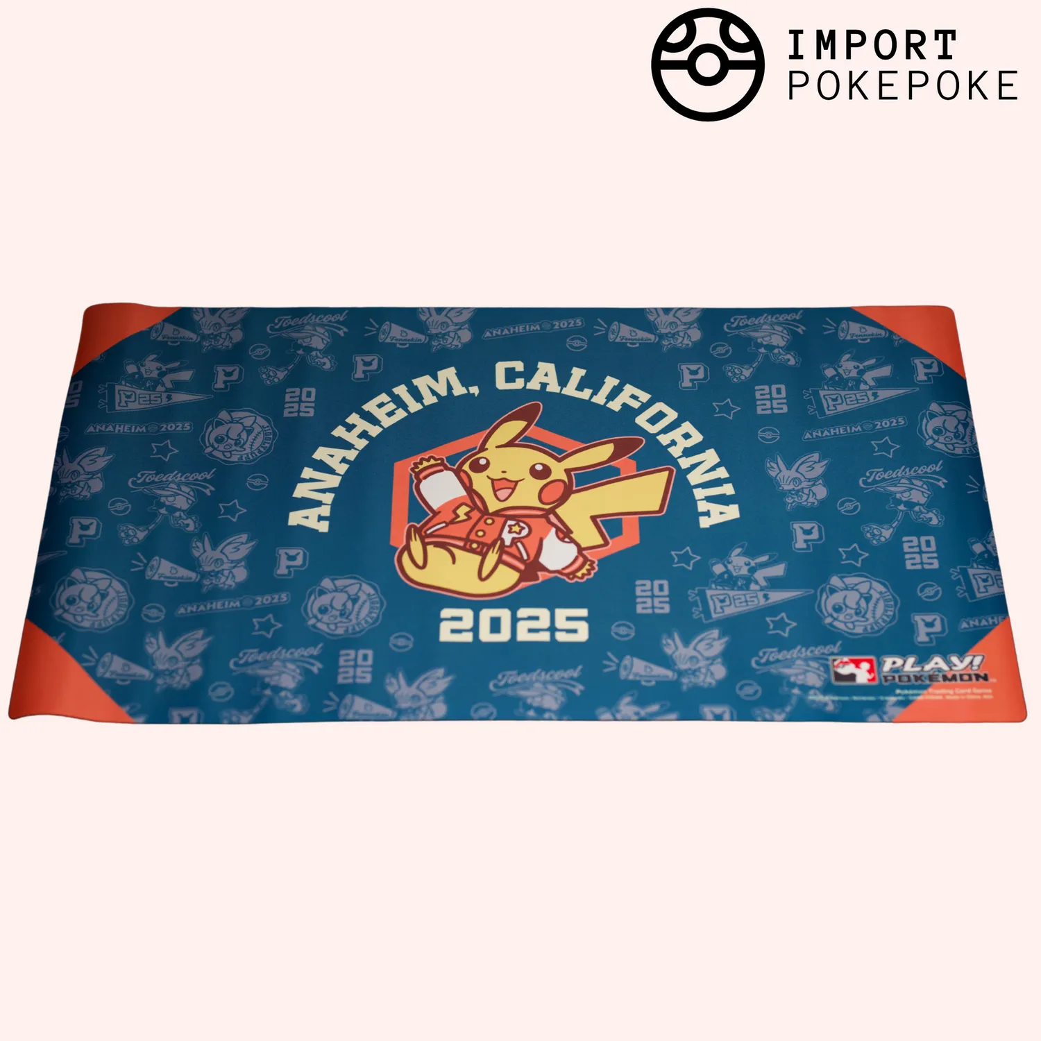 Pokémon Worlds 2025 Anaheim tapis de jeu avec étui