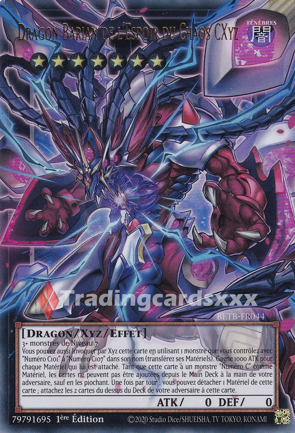 Yu-Gi-Oh! Dragon Barian de l'Espoir du Chaos CXyz carte