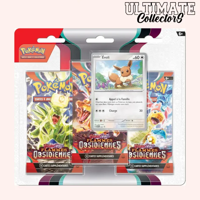 Pokémon Flammes Obsidiennes EV03 tripack 3 boosters promo aléatoire