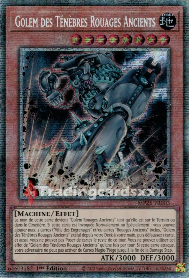 Yu-Gi-Oh! Golem Ténèbres Rouages Ancients MP25-FR003 carte STAR