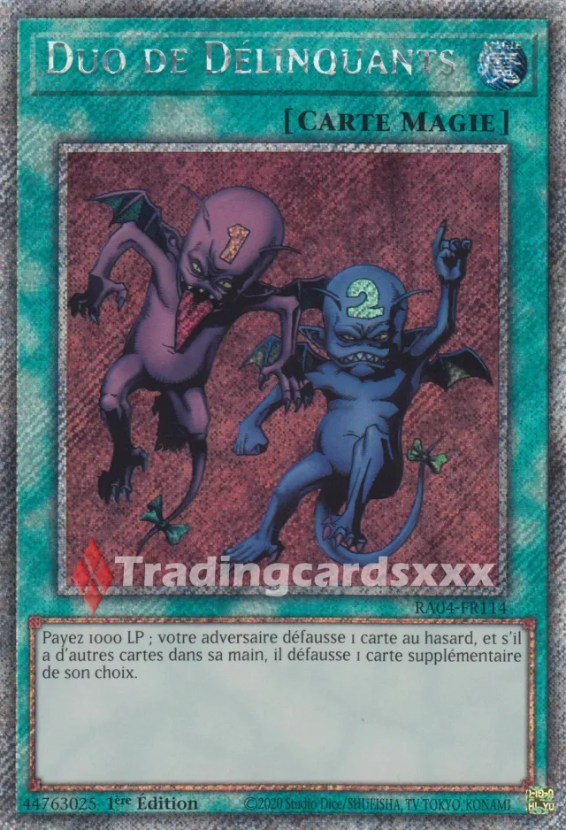 Yu-Gi-Oh! Ruée du Quart de Siècle Duo de Délinquants Carte RA04-FR114