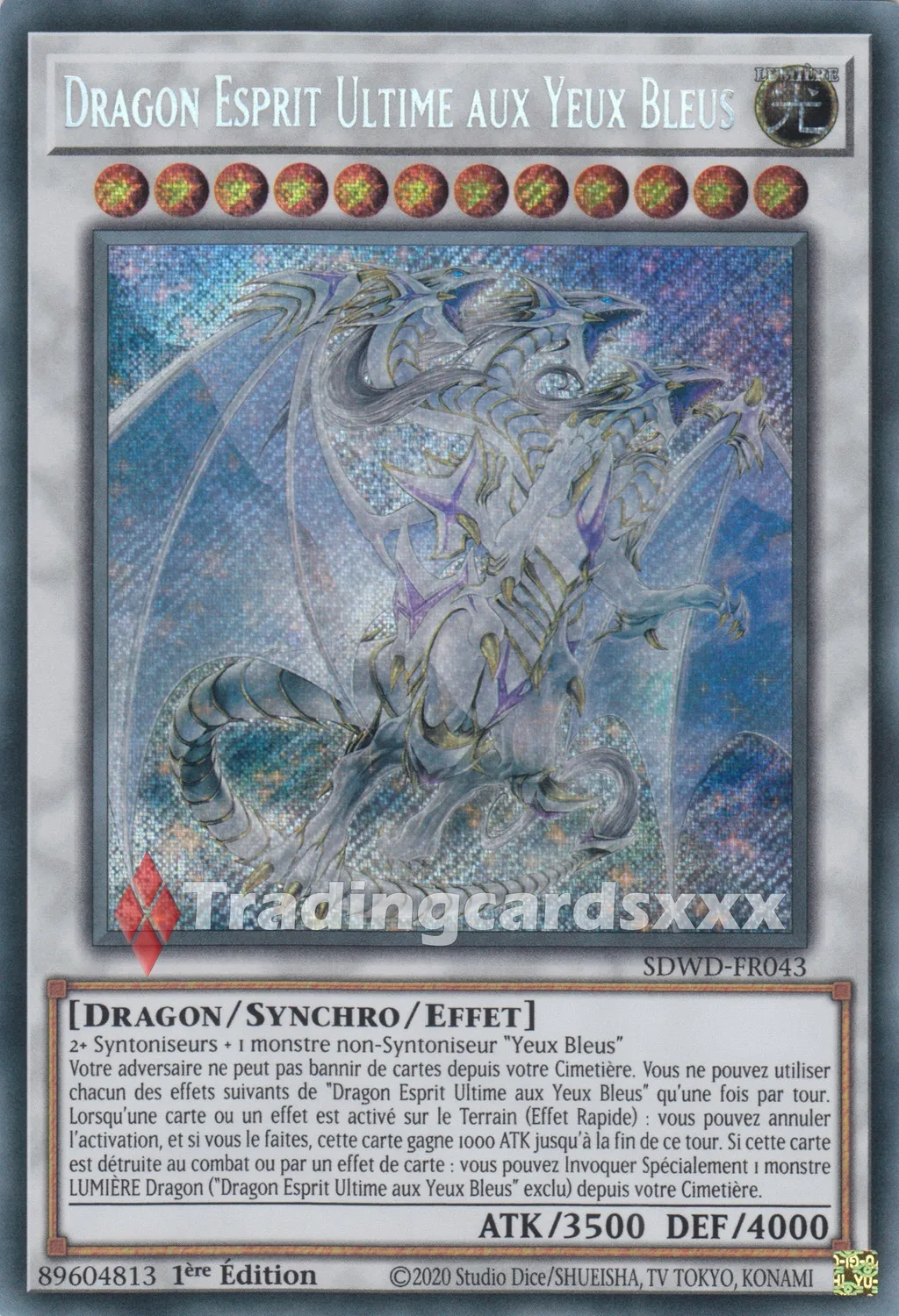 Yu-Gi-Oh! Dragon Esprit Ultime aux Yeux Bleus carte
