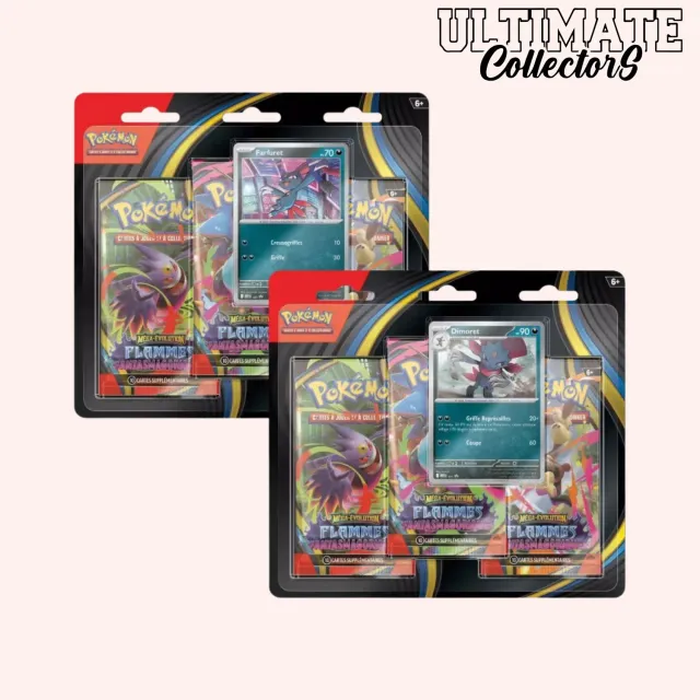 Pokémon Flammes Fantasmagoriques ME02 tripack 3 boosters promo
