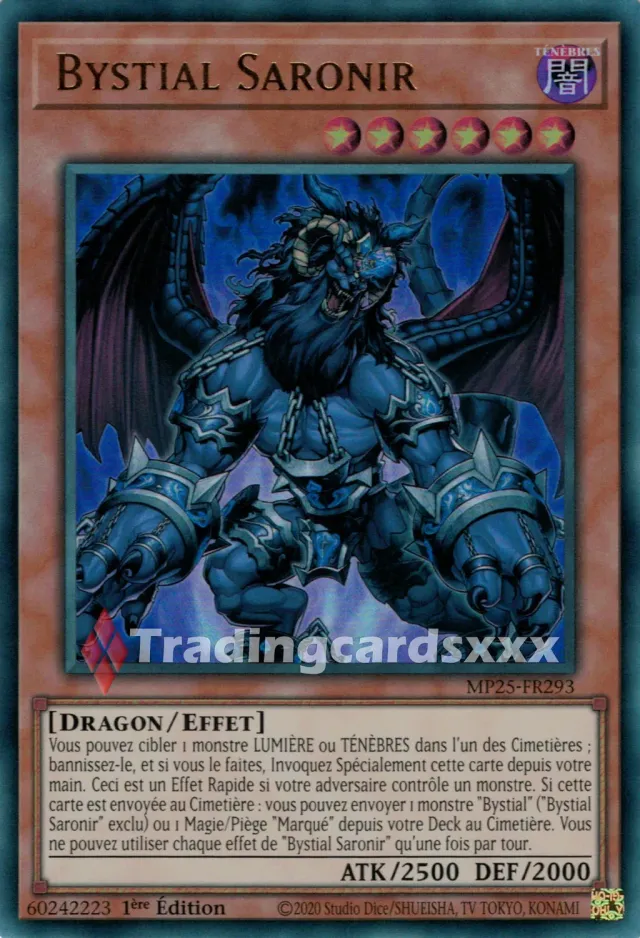 Yu-Gi-Oh! Bystial Saronir MP25-FR293 carte Ultra Rare