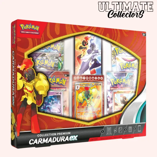 Pokémon Carmadura-ex coffret premium 2024 français 5 boosters