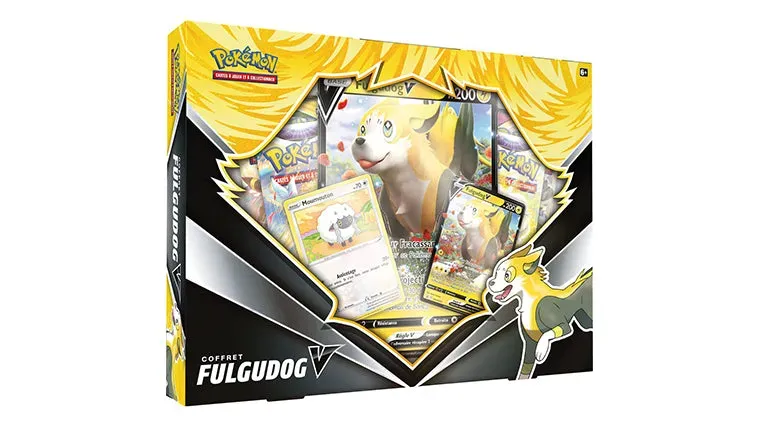 Pokémon coffret Fulgudog-V 4 boosters + promo brillante