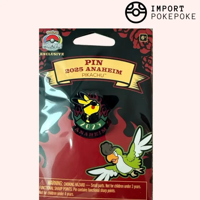 Pokémon Worlds 2025 Pin's Pikachu Rockabilly Anaheim Lunettes