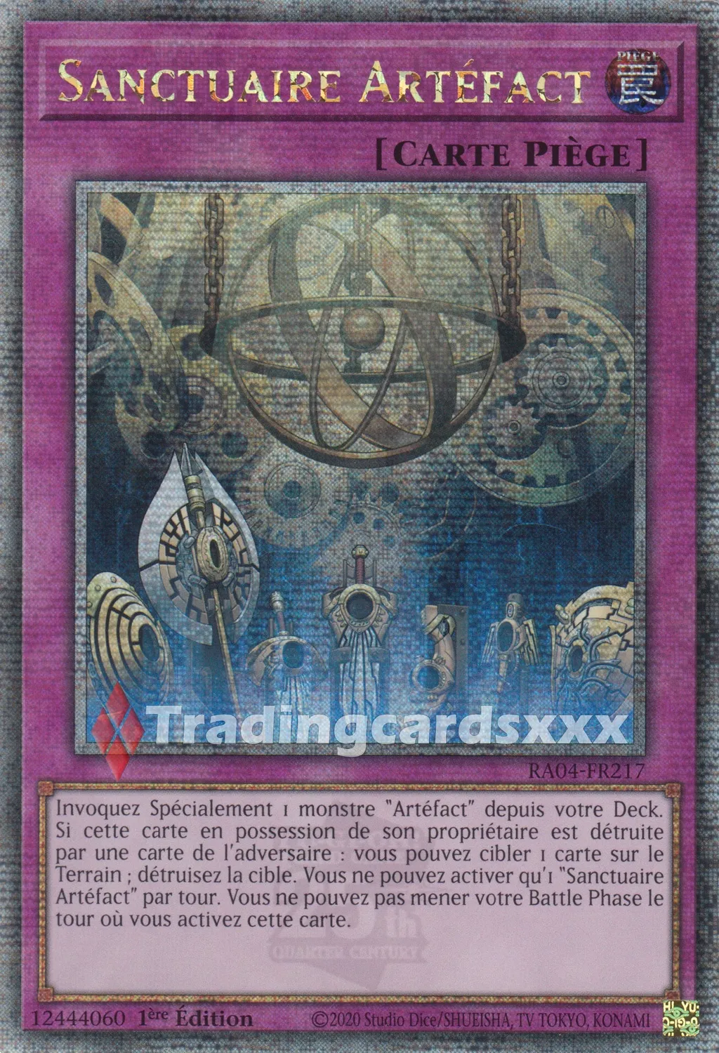 Yu-Gi-Oh! Ruée du Quart de Siècle RA04-FR217 Sanctuaire Artéfact carte à l'unité
