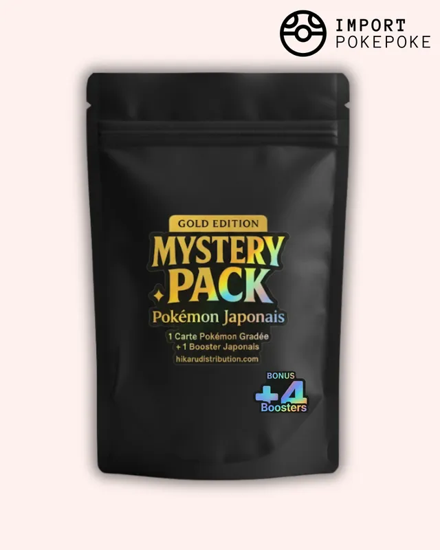 Hikaru Distribution Mystery Pack Gold Edition pack Pokémon japonais 1 carte gradée 5 boosters