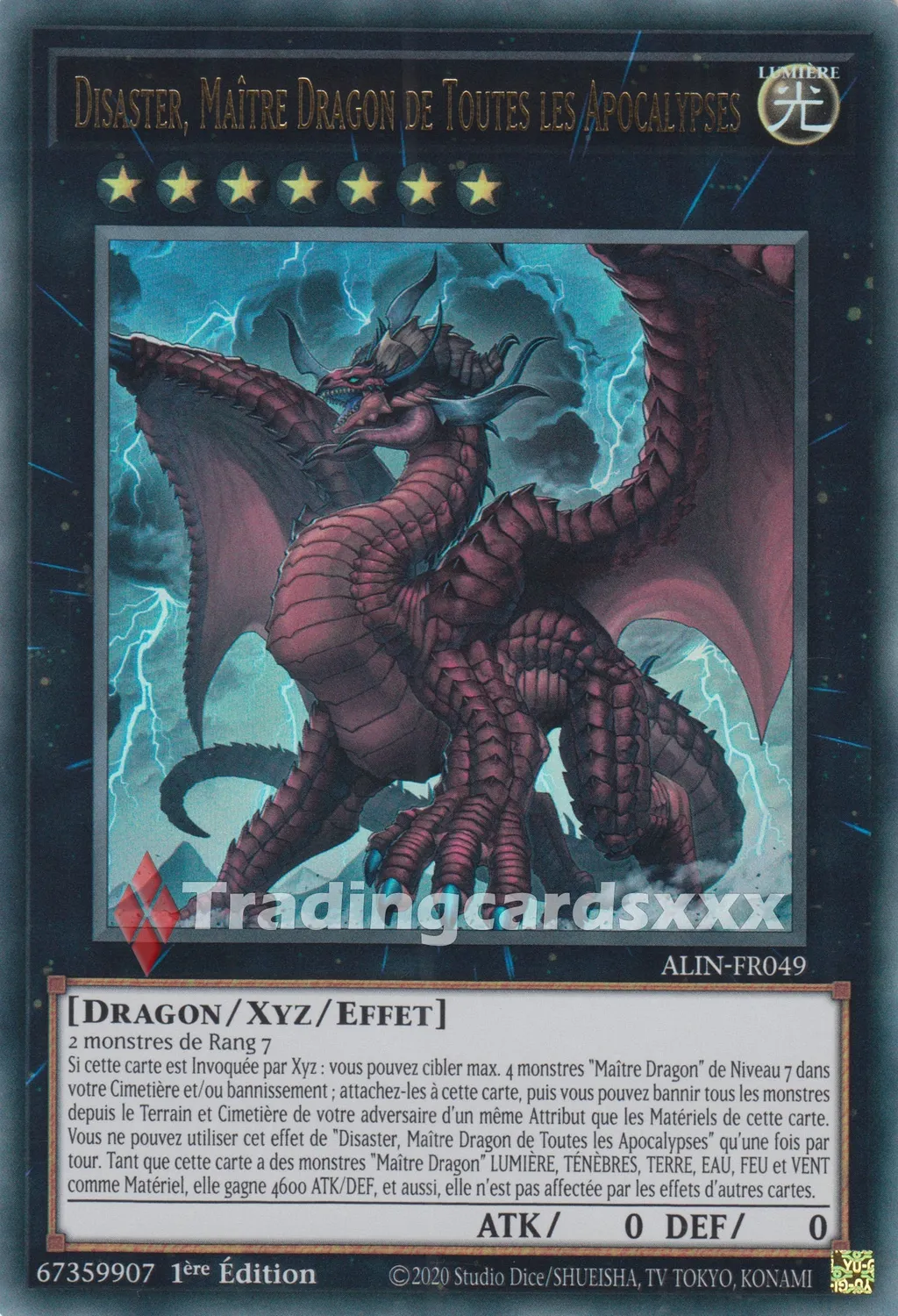 Yu-Gi-Oh! Disaster Maître Dragon Apocalypses carte ALIN-FR049